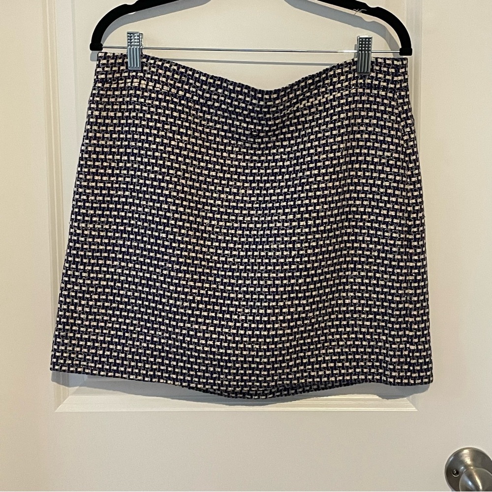 J. Crew Black and White Tweed Mini Skirt